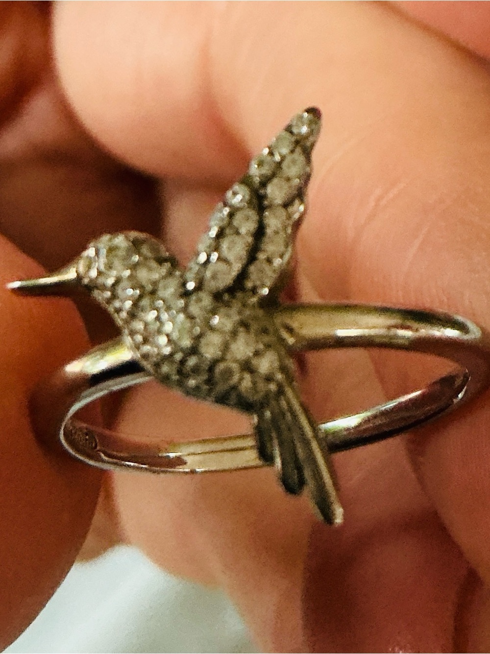 Silver Hummingbird Bird Ring - Elegant Pet-Inspired Jewelry